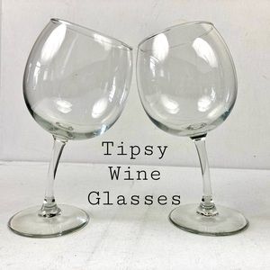 “Tipsy” Wine Glasses. Great at Parties!